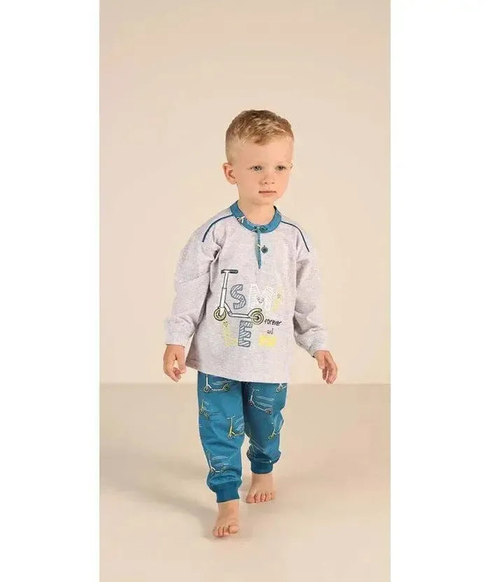 Pigiama Gary neonato bambino manica lunga puro cotone jersey Z10011