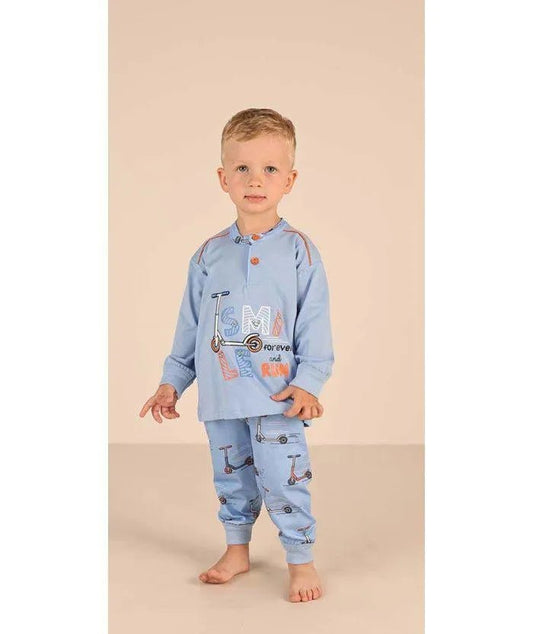 Pigiama Gary neonato bambino manica lunga puro cotone jersey Z10011