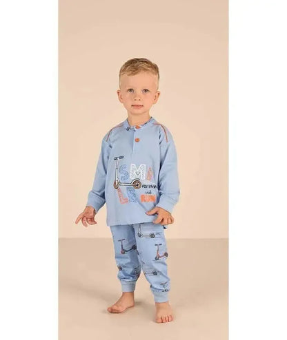 Pigiama Gary neonato bambino manica lunga puro cotone jersey Z10011