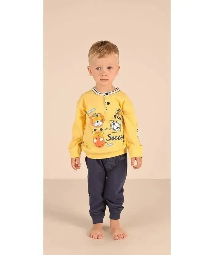 Pigiama Gary neonato bambino manica lunga puro cotone jersey Z10012