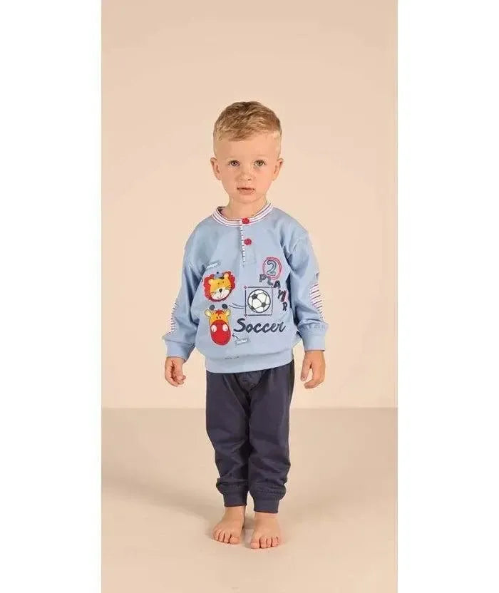 Pigiama Gary neonato bambino manica lunga puro cotone jersey Z10012