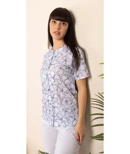 Pigiama aperto mezza manica pinocchietto donna Jersey Gary 5285