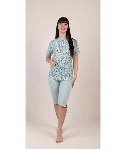 Pigiama aperto mezza manica pinocchietto donna Jersey Gary 5285