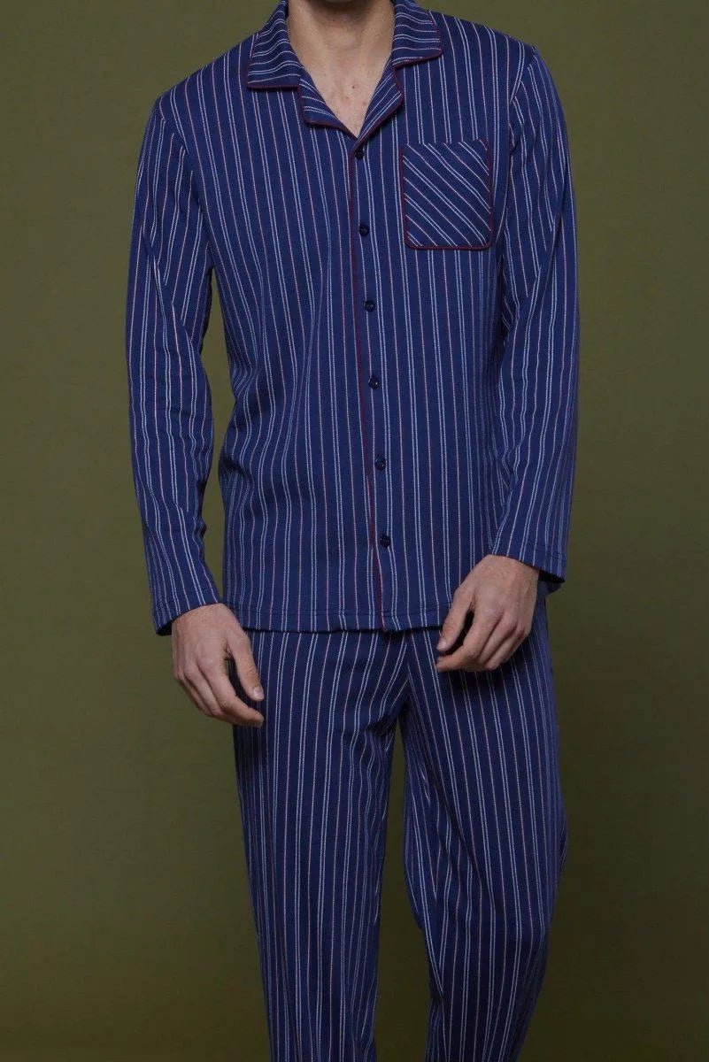 Pigiama aperto uomo in caldo cotone martin righe Noidinotte FC2523