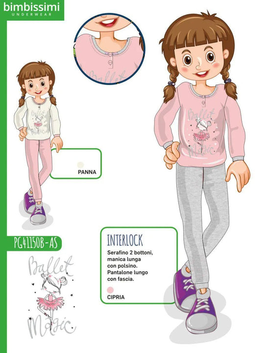 Pigiama bambina Nottingham caldo cotone interlock PG41150