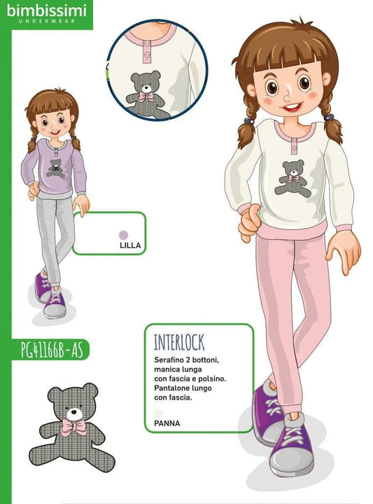 Pigiama bambina Nottingham caldo cotone interlock PG41166