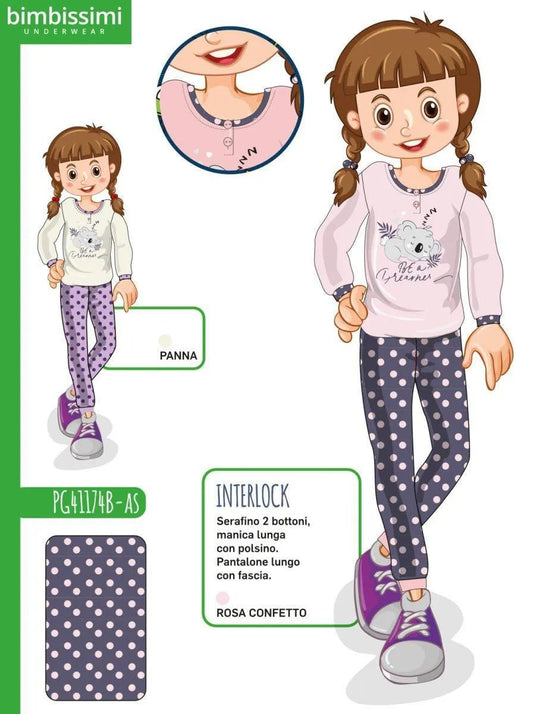 Pigiama bambina Nottingham caldo cotone interlock PG41174