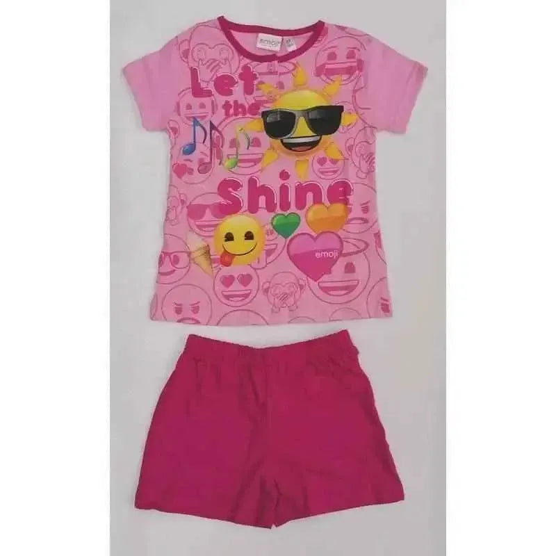Pigiama bambina cotone Disney Emoji corto 46329