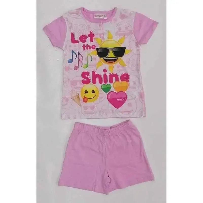 Pigiama bambina cotone Disney Emoji corto 46329