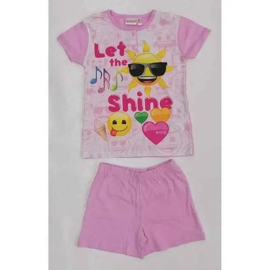 Pigiama bambina cotone Disney Emoji corto 46329