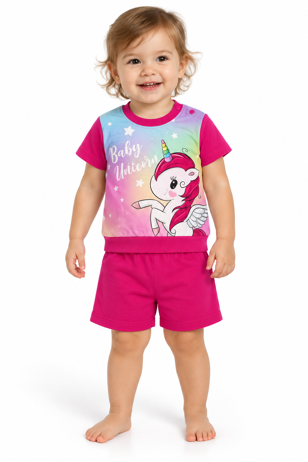 Pigiama bambina cotone Disney Unicorno corto 1434