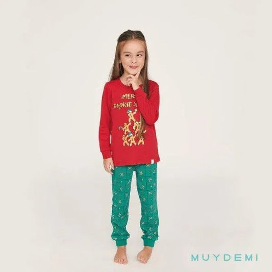 Pigiama bambina girocollo interlock Natale Muydemi 576674