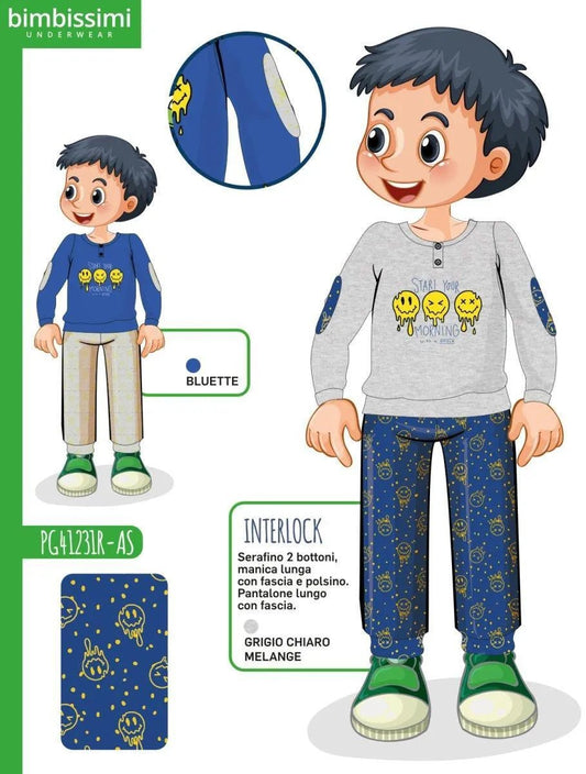 Pigiama bambino Nottingham caldo cotone interlock PG41231