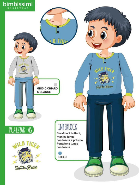 Pigiama bambino Nottingham caldo cotone interlock PG41236