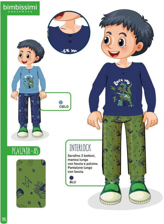 Pigiama bambino Nottingham caldo cotone interlock PG41248