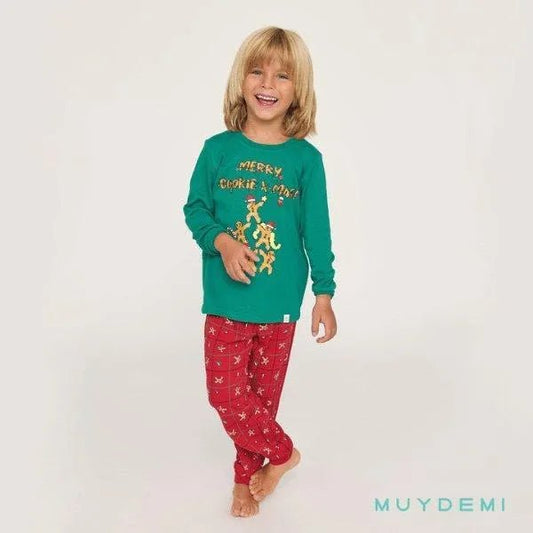 Pigiama bambino girocollo interlock Natale Muydemi 577675