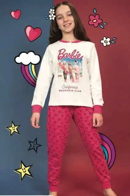 Pigiama caldo cotone Barbie interlock bambina baby DY50C6250
