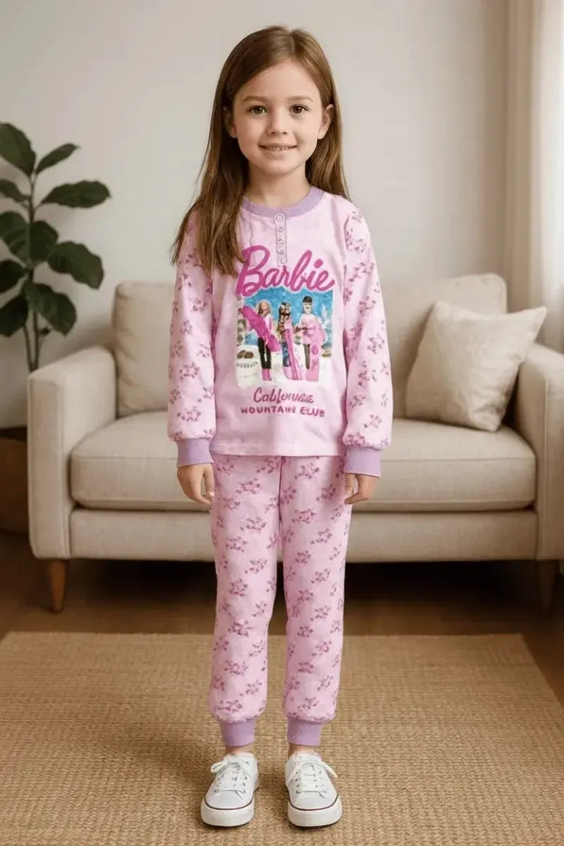 Pigiama caldo cotone Barbie interlock bambina baby DY50C6250