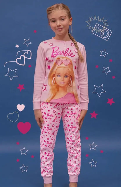 Pigiama caldo cotone Barbie interlock bambina baby MT50L1772
