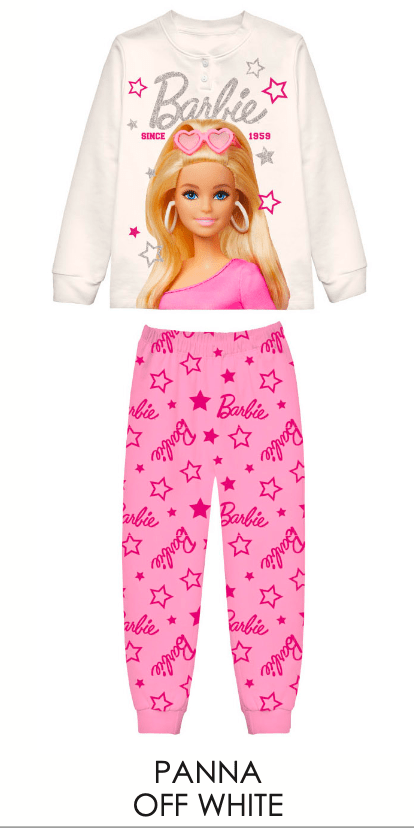 Pigiama caldo cotone Barbie interlock bambina baby MT50L1772