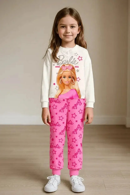 Pigiama caldo cotone Barbie interlock bambina baby MT50L1772
