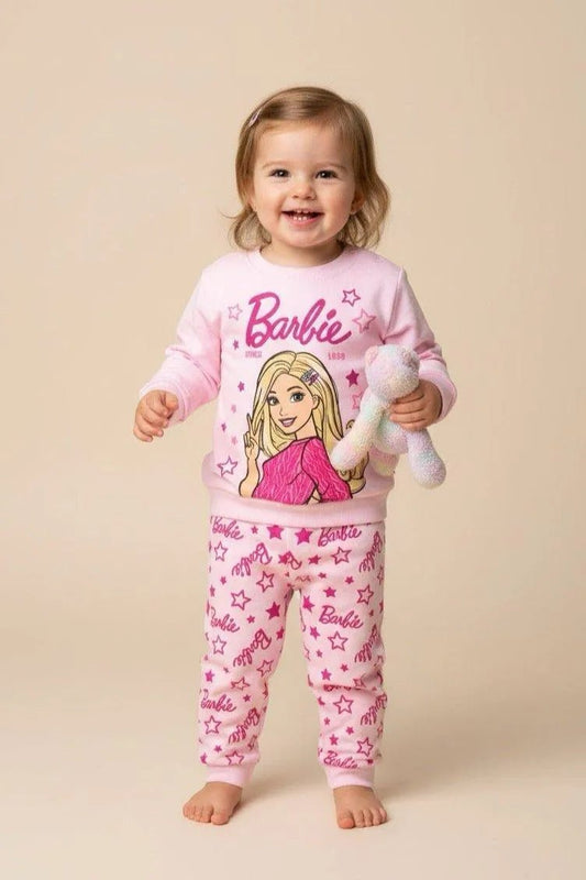 Pigiama caldo cotone Barbie interlock neonata bambina MT32K2054