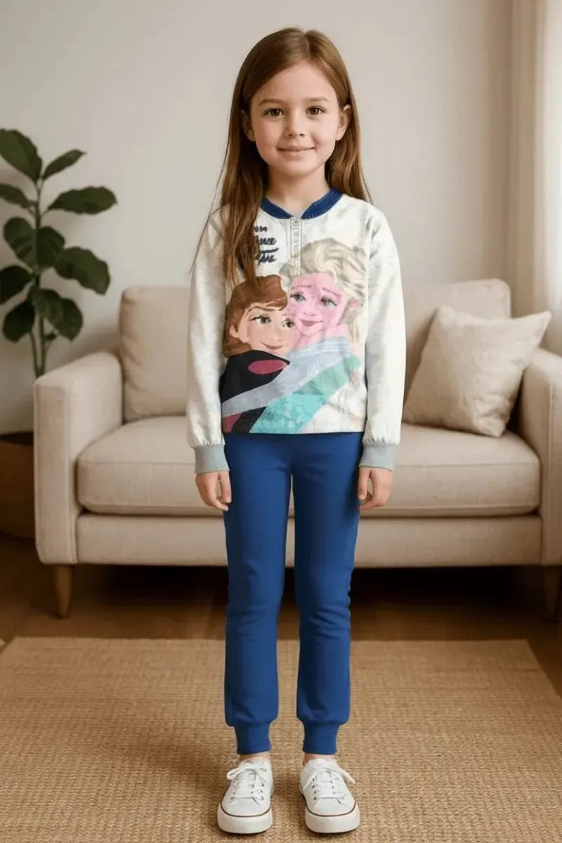 Pigiama caldo cotone Frozen Disney interlock bambina baby DY50A1450