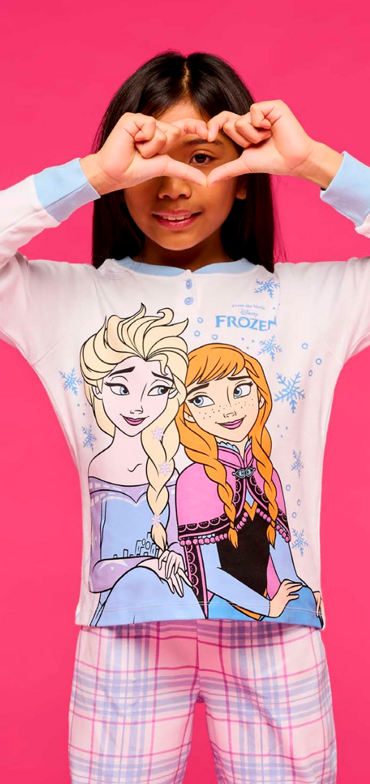 Pigiama caldo cotone Frozen interlock bambina baby DY50A5494