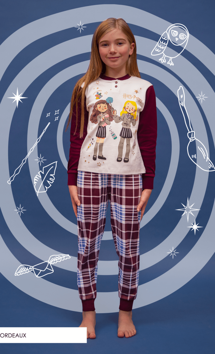 Pigiama caldo cotone Harry Potter interlock bambina baby WB50L1778