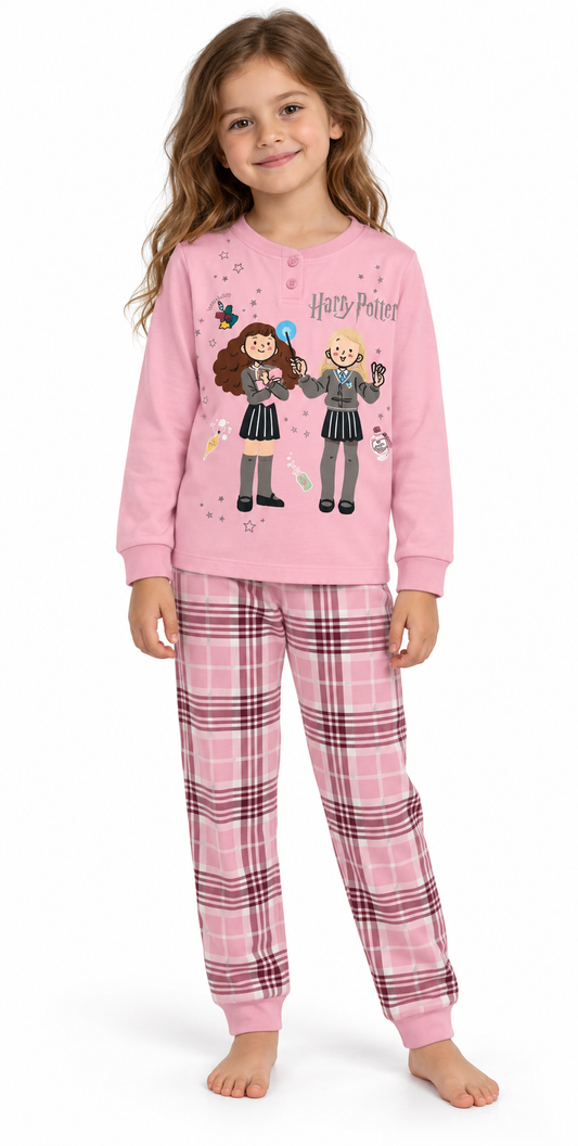 Pigiama caldo cotone Harry Potter interlock bambina baby WB50L1778