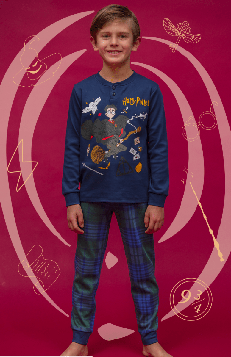 Pigiama caldo cotone Harry Potter interlock bambino baby WR40Z1678