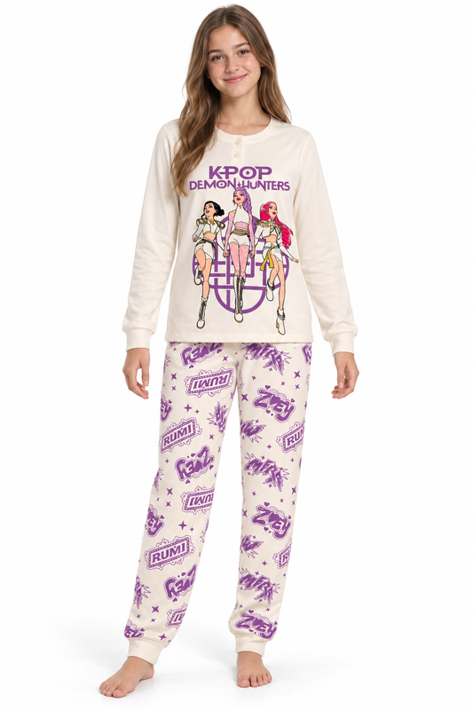 Pigiama caldo cotone Huntrix Demon Hunters K-Pop interlock ragazza KP50L6765C
