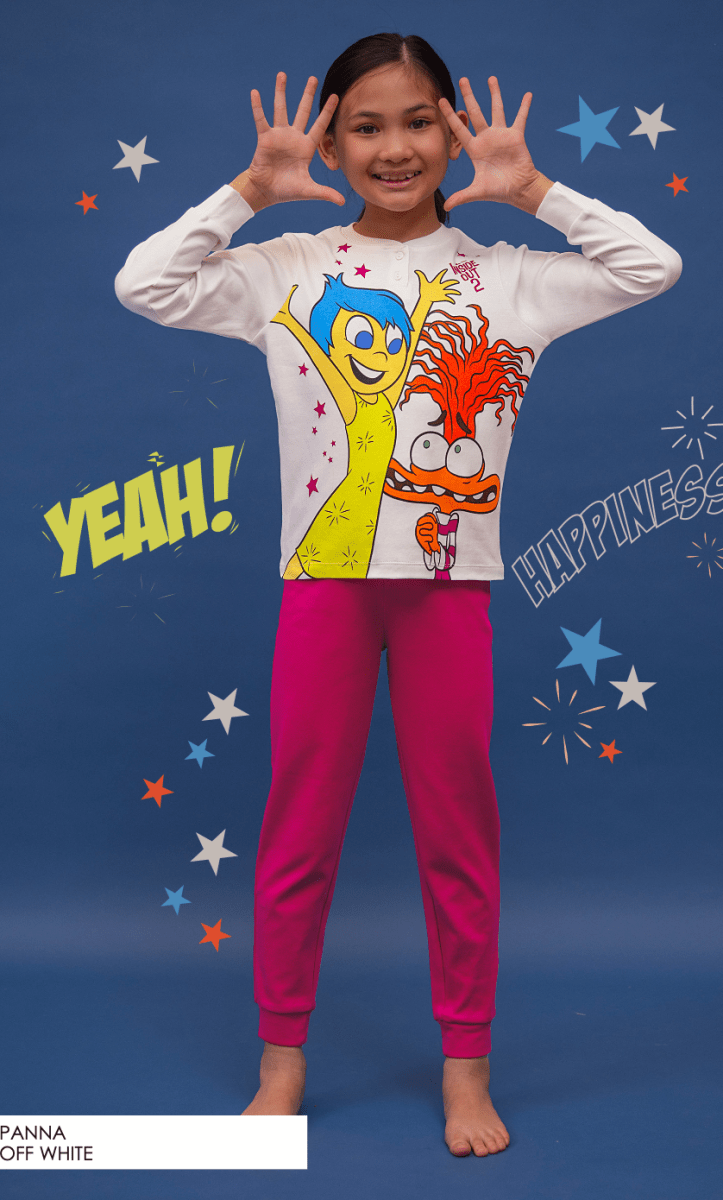 Pigiama caldo cotone Inside Out Disney interlock bambina baby DY50C2674