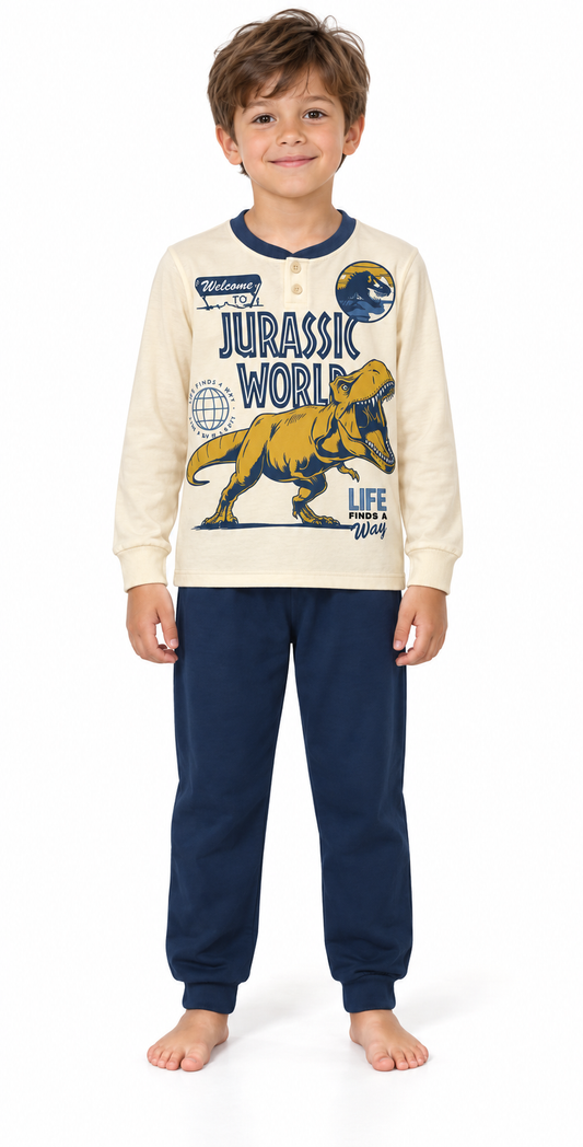 Pigiama caldo cotone Jurassic World interlock bambino baby UN40M7628