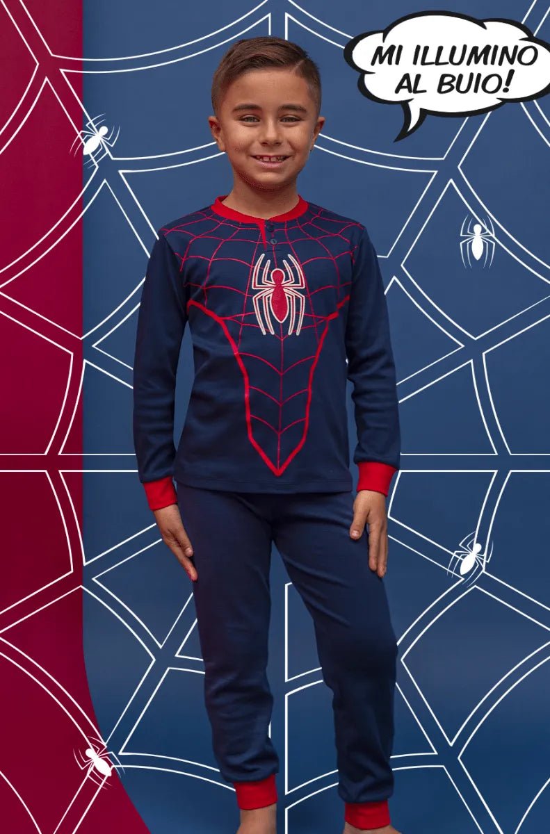 Pigiama caldo cotone Marvel Spiderman interlock bambino baby MV40M7601