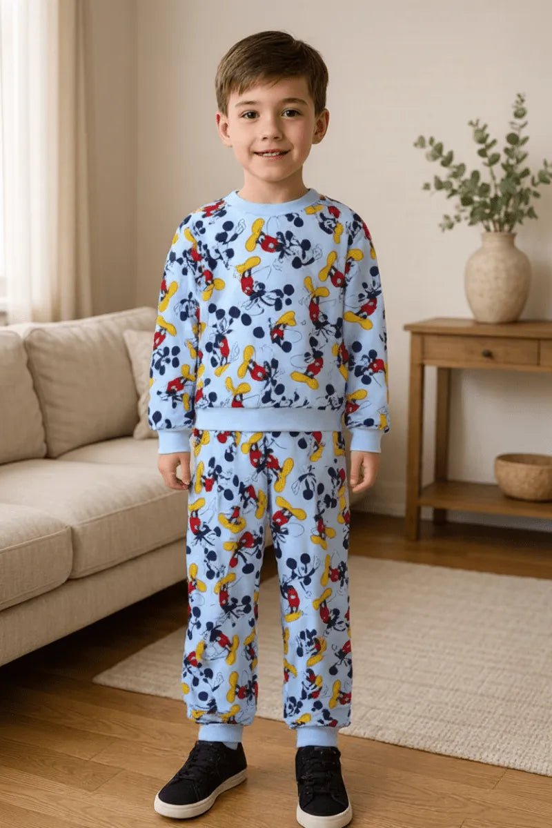 Pigiama caldo cotone Mickey Disney interlock neonato baby DY32P3439