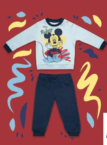 Pigiama caldo cotone Mickey Disney interlock neonato bambino DY32A6389