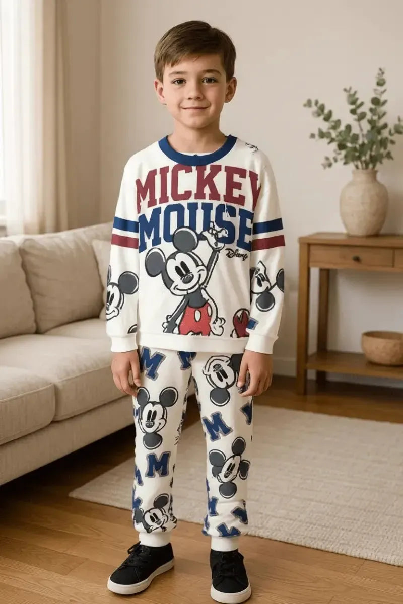Pigiama caldo cotone Mickey Disney interlock neonato bambino DY32L1407