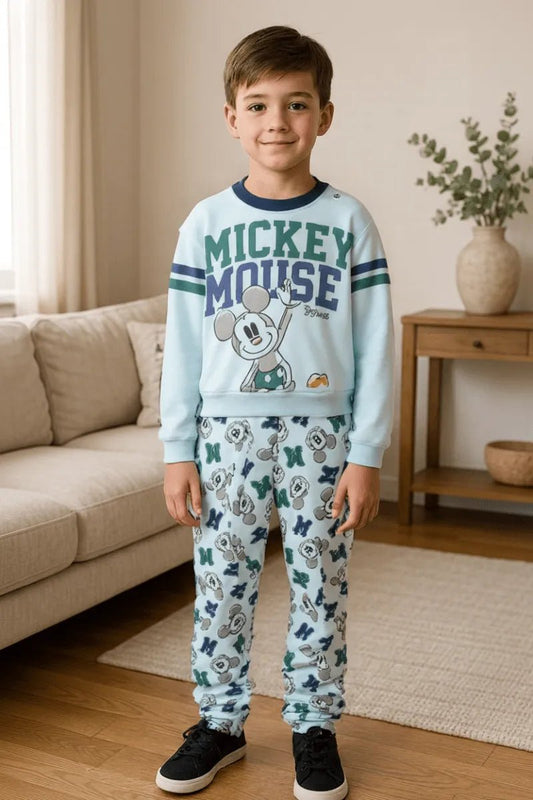 Pigiama caldo cotone Mickey Disney interlock neonato bambino DY32L1407
