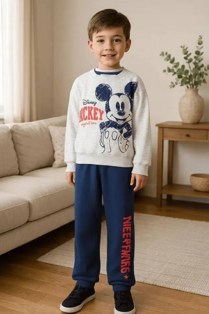 Pigiama caldo cotone Mickey Disney interlock neonato bambino DY32P3439