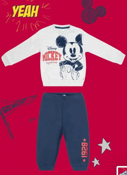 Pigiama caldo cotone Mickey Disney interlock neonato bambino DY32P3439
