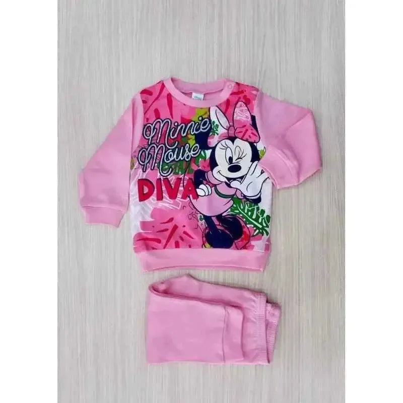 Pigiama caldo cotone Minnie Disney bambina neonata 4111