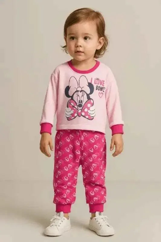 Pigiama caldo cotone Minnie Disney bambina neonata WD101354