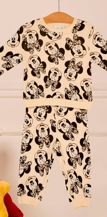 Pigiama caldo cotone Minnie Mouse interlock neonata bambina DY32P0296