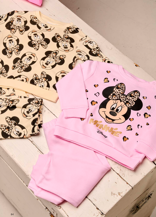 Pigiama caldo cotone Minnie Mouse interlock neonata bambina DY32P0296