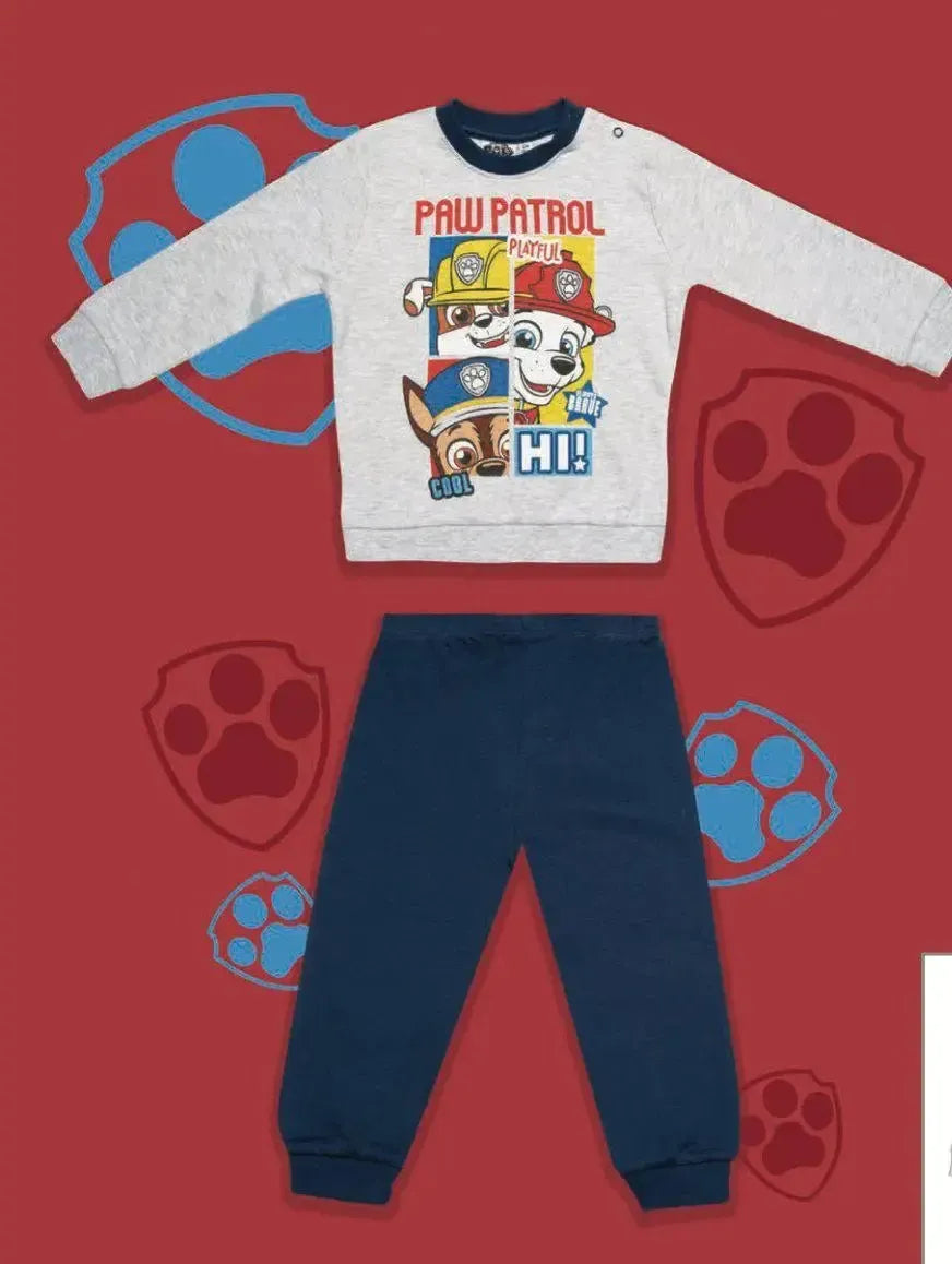 Pigiama caldo cotone Paw Patrol Disney interlock neonato bambino PP32G1411