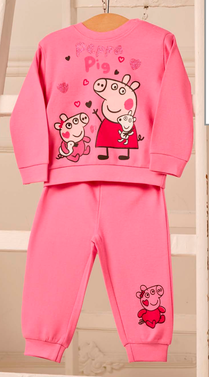 Pigiama caldo cotone Peppa Pig interlock neonata bambina PP32U0231