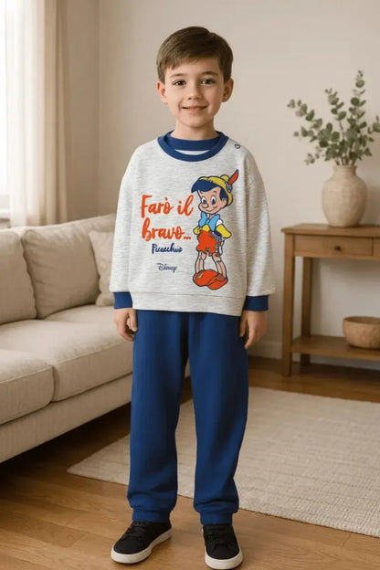 Pigiama caldo cotone Pinocchio Disney interlock neonato bambino DY32A8247