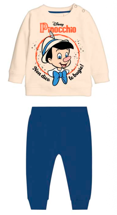 Pigiama caldo cotone Pinocchio interlock neonato bambino DY32U0214