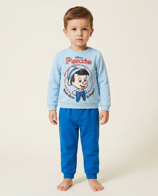Pigiama caldo cotone Pinocchio interlock neonato bambino DY32U0214
